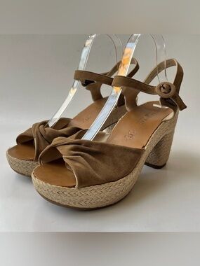 Paul Green Harper Brown & Tan Espadrille Block Sandals,
EU38 US Size 7.5